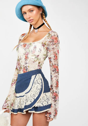 Once Loved Floral Corset Top
