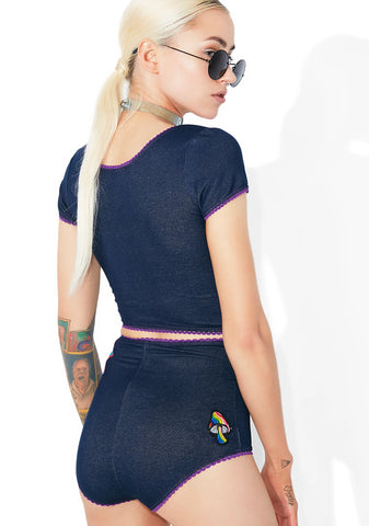 Magic Trip Patched Hot Shorts
