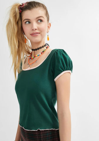 Into The Action Puff Sleeve Baby Tee