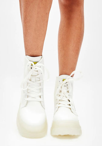 White Aspha RLD Lace Up Boots