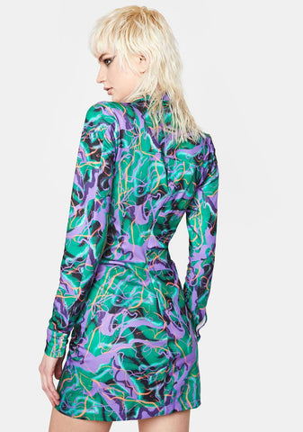 Jungle Ruched Mini Dress