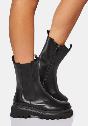 Noir Love And Care Chelsea Boots