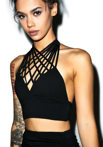 Tangled Web Crop Top - White