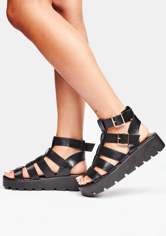 Ready For The Chase Platform Sandals