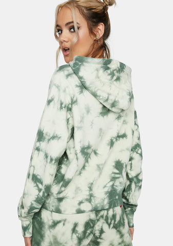 Green Tie Dye Logo Hoodie
