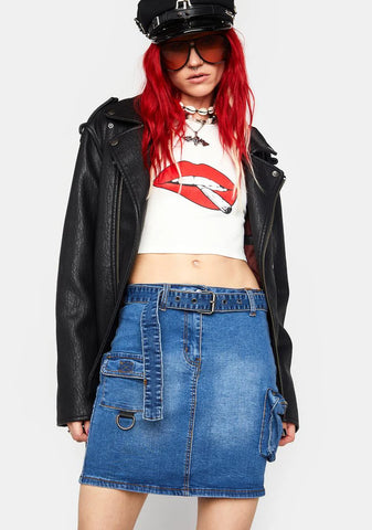 Turn Of Events Denim Skirt