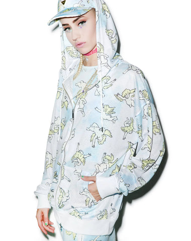 Risen Sky Mesh Hoodie - Light Blue