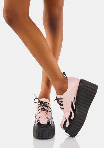 Pink Girls On Tour Oxfords