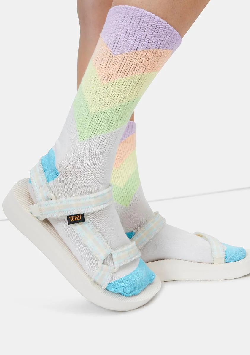 White Multi Midform Fray Sandals