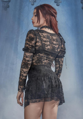 Midnight Meal Sheer Lace Crop Top