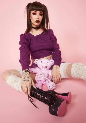 Plum Miss Charming Knit Sweater