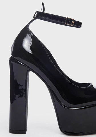 Black Luciana Patent Platform Heels