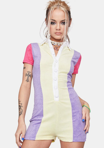 Under The Palms Colorblock Romper