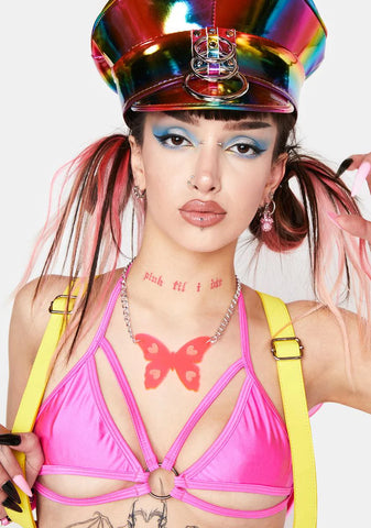 Neon Butterfly Necklace