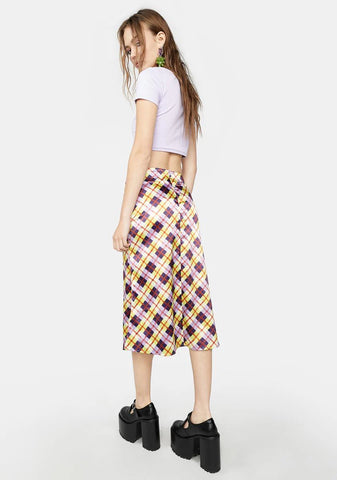 All Hail Me Plaid Midi Skirt