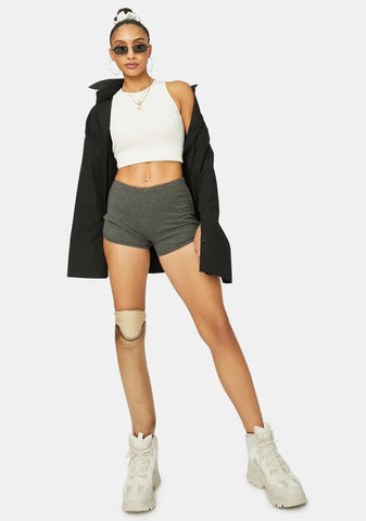 Charcoal Come Correct Booty Shorts