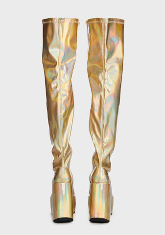 Stazie Iridescent Platform Boots