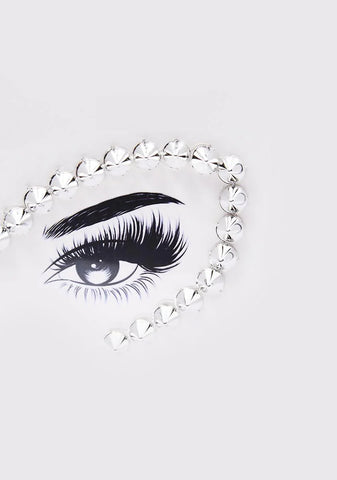 Chrome Bad Ass Spikes Face Jewels