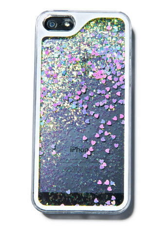 Falling Hearts Glitterfalls iPhone Case
