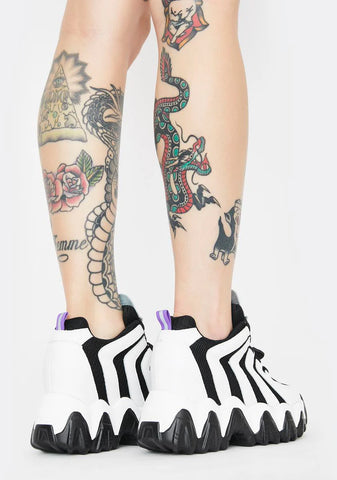 Black Chevron Blackberry Platform Sneakers