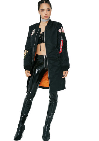 MA-1 Blossom Souvenir Illusion Long Coat