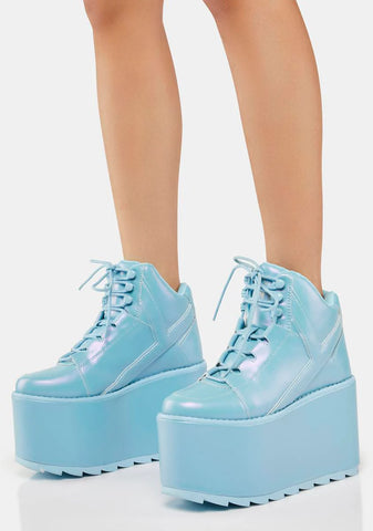 Pearl Blue Qozmo Platform Sneakers
