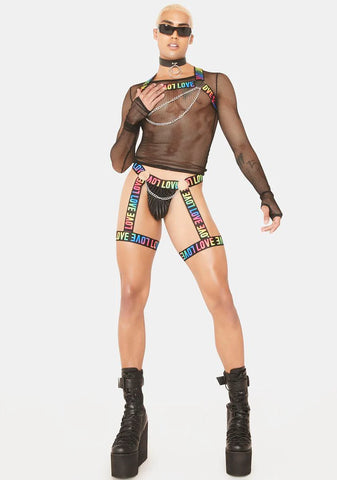 Men's Pride Garter Thong