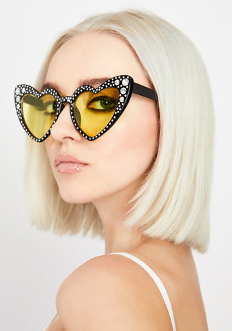 Sunny SoCal Romance Rhinestone Sunglasses