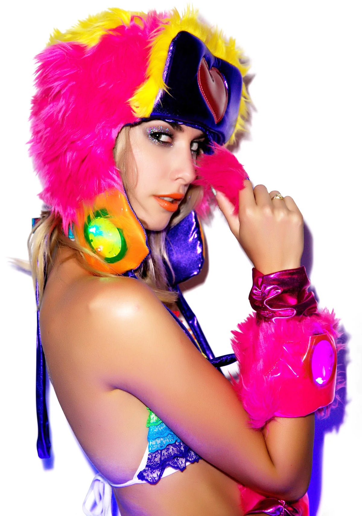 Happy Heart Faux Fur Hat