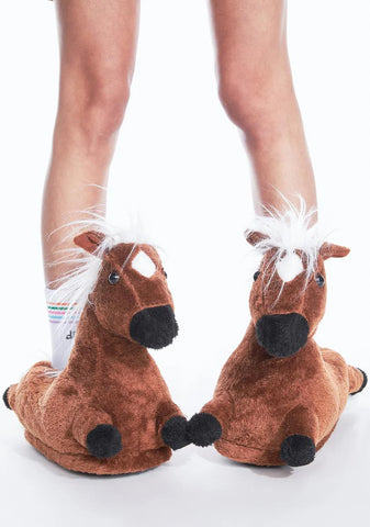 Yay Or Neigh Horse Slippers