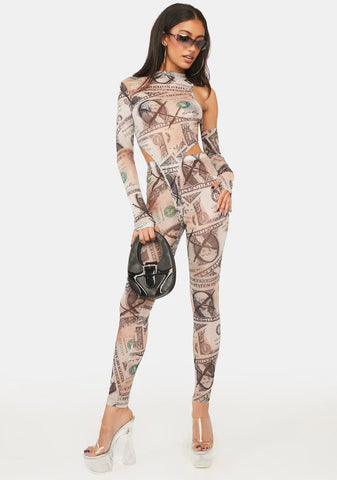 Cash Rogue Fashionista Printed Catsuit