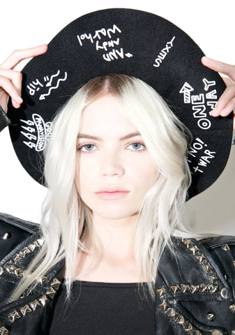 Tagged Up Wide Brim Hat