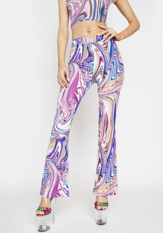 Lavender Hypnotic Habits Kick Flare Pants