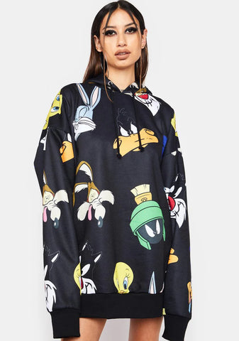 Tooning In Oversized Graphic Hoodie