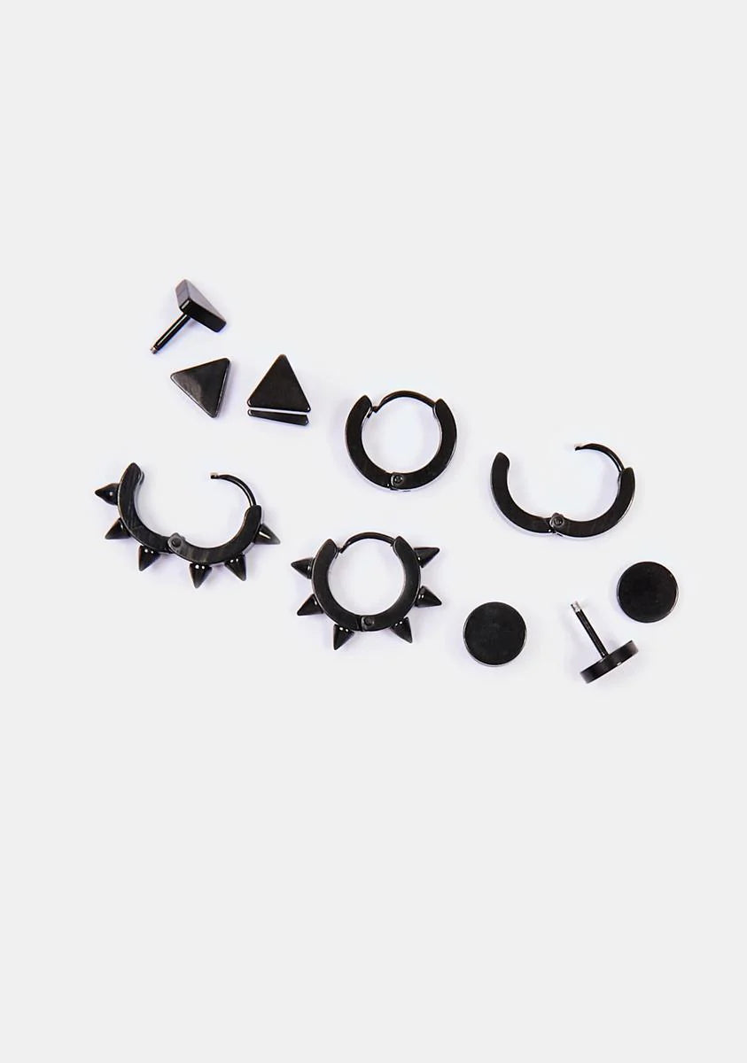 Spiked With Love Earring Set