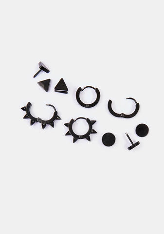 Spiked With Love Earring Set