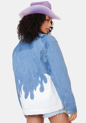 Light Up Flame Denim Jacket