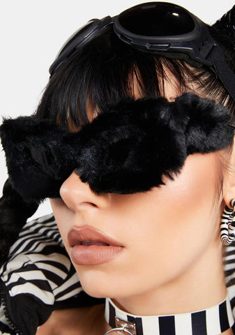 Dark Windswept Fantasy Fuzzy Sunglasses