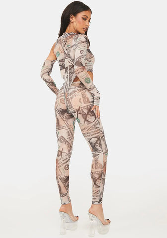 Cash Rogue Fashionista Printed Catsuit