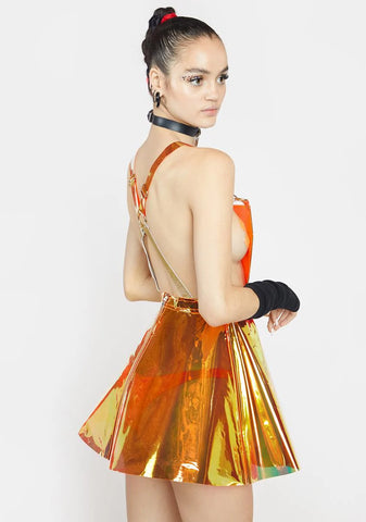 Flame Gurl Hologram Overall Dress