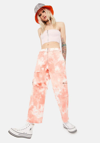 Conscious Tie Dye Denim Cargo Pants