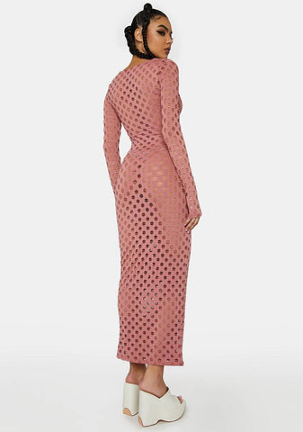 Mauve Keeping Score Cutout Maxi Dress