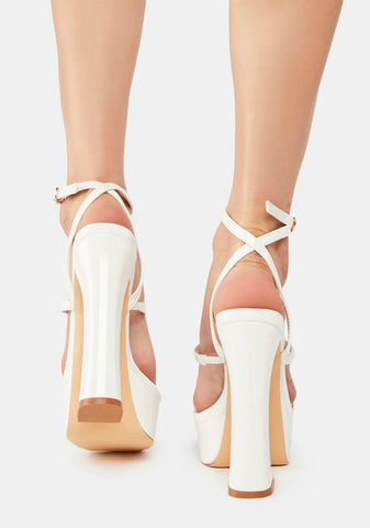 White Howler Platform Heels