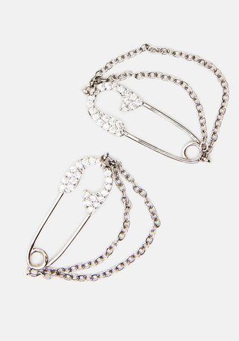 All That Glitters Safety Pin Earrings