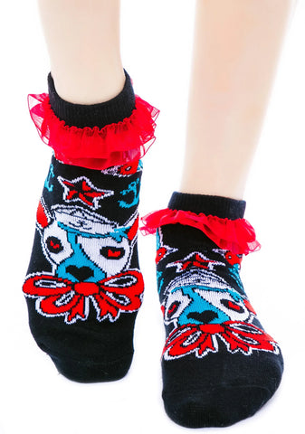 Ahoy Ruffle Ankle Socks