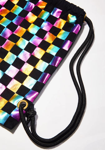 Rainbow Rides Drawstring Bag