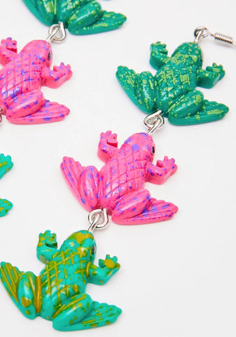 Hip Hoppin' Frog Earrings