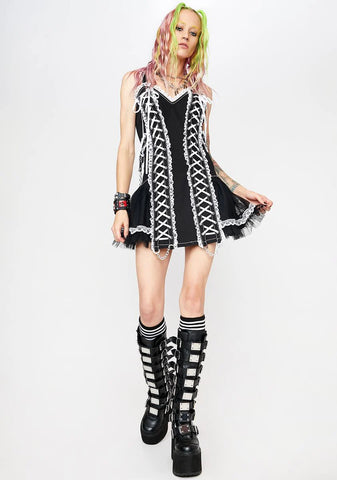 White Lace Mini Dress