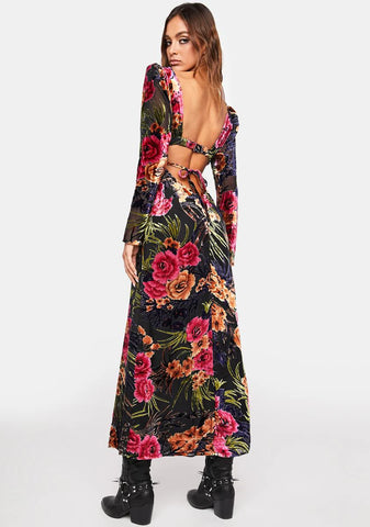 Cut Out Velvet Dress