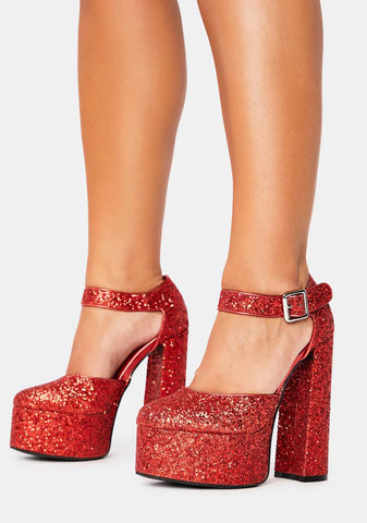 Ruby Shine By Night Glitter Heels
